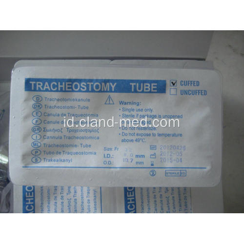 Bedah Tabung Tracheostomy steril PVC pakai dengan manset